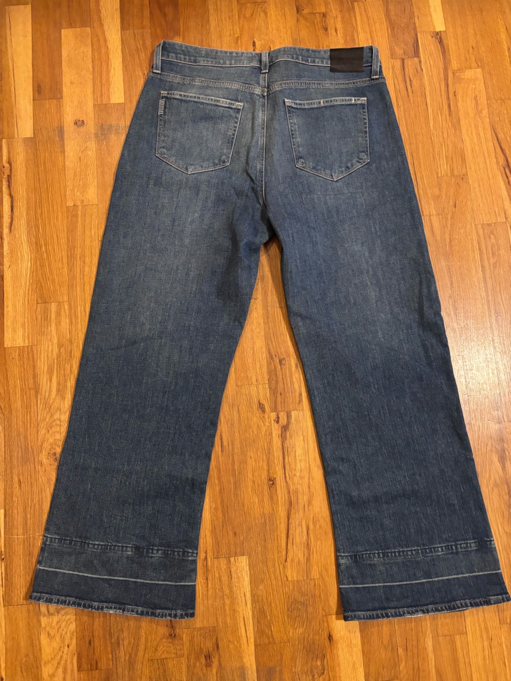PAIGE Medium Blue Wide Leg Jeans - Picture 8 of 12